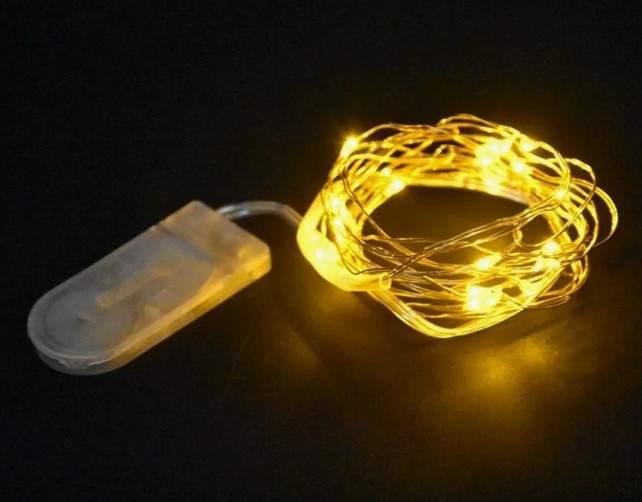 210-10/1 Светодиодная гирлянда Нить "Роса" Желтый цвет 10м