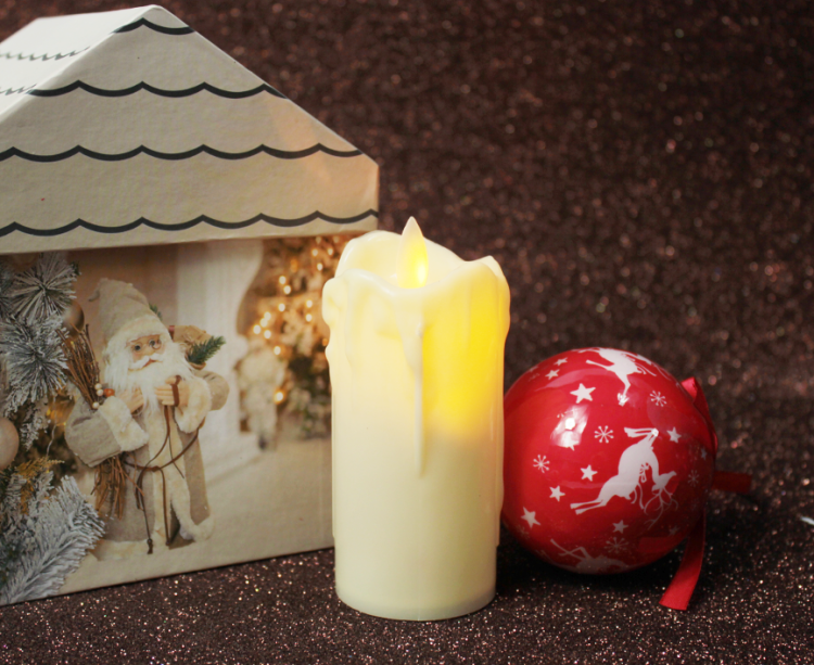 210-LED8 Новогодний фонарик свеча с подсветкой 8см 1/12