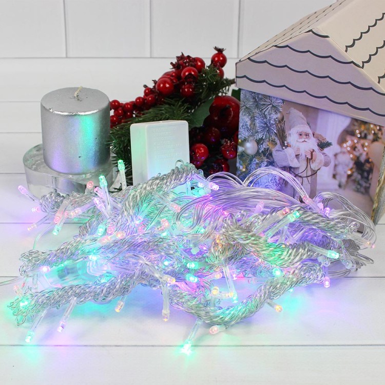 210-224038/0 Гирлянда новогодняя штора LED 320L разноцветная 3*2 метров