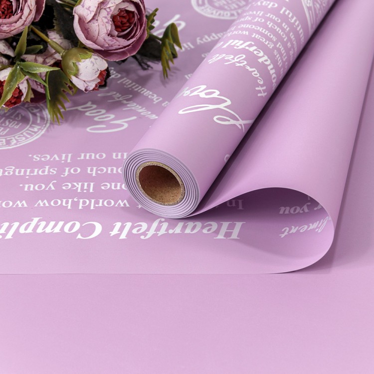 1601/7437 Плёнка 0,58*10м матовая с печатью 65мкм Сиреневый-7437 1/30