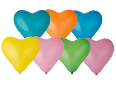 1105-0147 Шары Сердце 44см Пастель ассорти 25шт
