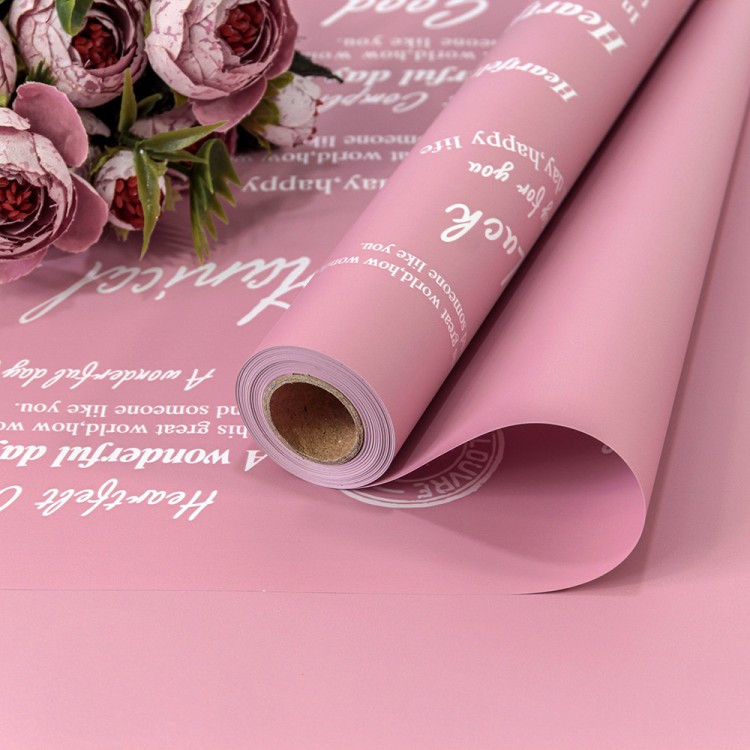 1601/686 Плёнка 0,58*10м матовая с печатью 65мкм Тусклый пурпурный 1/30