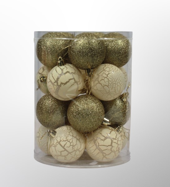 210-6020/01 Набор шары новогодние Золото микс D 5,5 см шара 20шт/упак