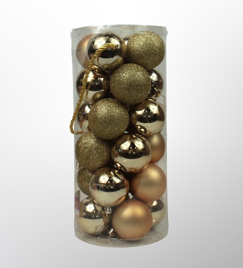 210-613/01 Набор шары новогодние Золотой микс D 5,5 см шара 24шт/упак