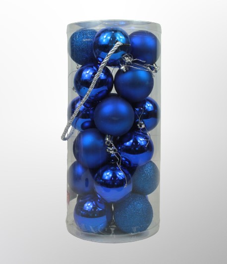 210-613/03 Набор шары новогодние Синий микс D 5,5 см шара 24шт/упак