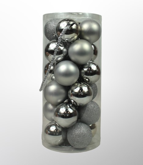 210-613/04 Набор шары новогодние Серебро микс D 5,5 см шара 24шт/упак