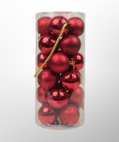 210-613/05 Набор шары новогодние Красный микс D 5,5 см шара 24шт/упак